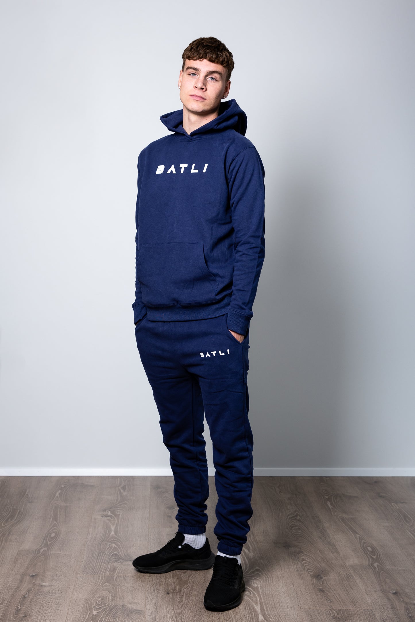blue hoodie